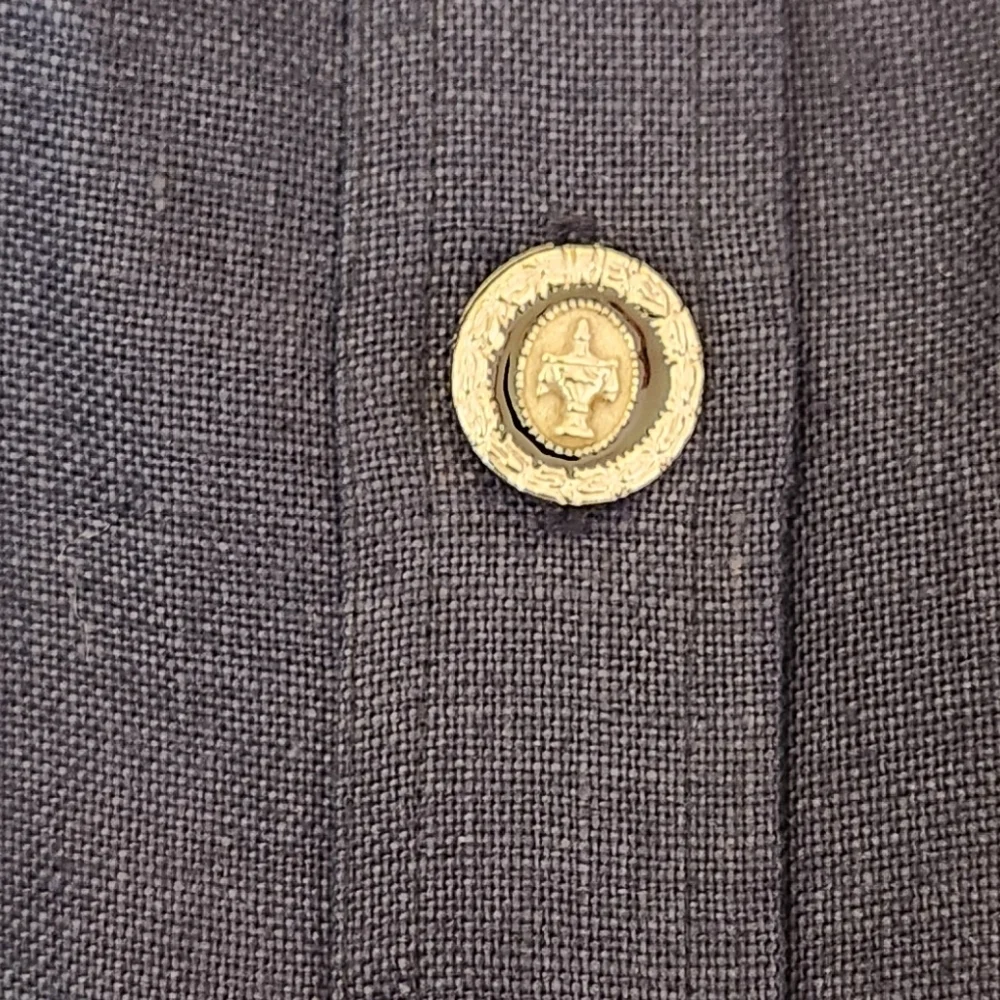 VTG KELLY GRAHAM 100% Linen Navy Blue Dress, size 6 - Picture 7 of 13